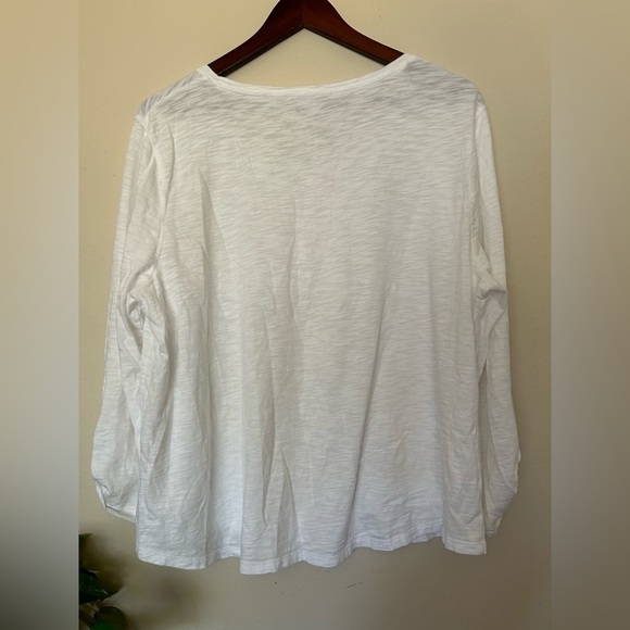 Chico’s White 3/4 Sleeve Cotton lightweight Blouse top size XL - Picture 2 of 8